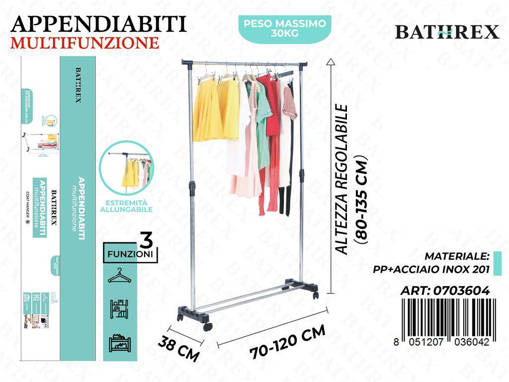Bathrex Appendiabiti L70-120Cm H80-135Cm