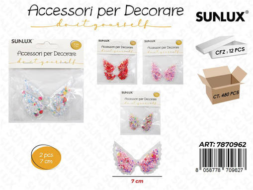 Sunlux Accessori Per Decorare 1 Confezione 2 Pezzi Colori Assortiti 7 Cm