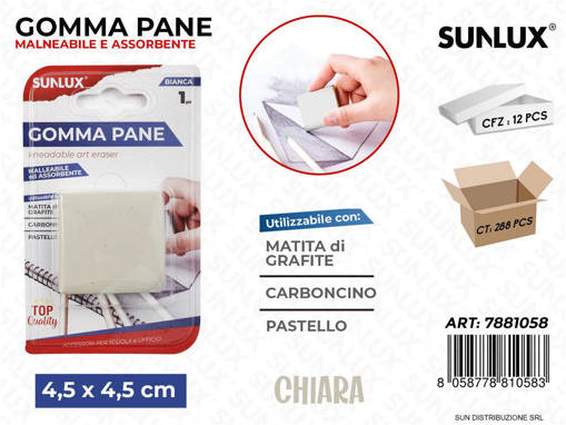 Sunlux - Gomma Pane Chiara 4.5*4.5Cm /Pz Da 12** 7881058