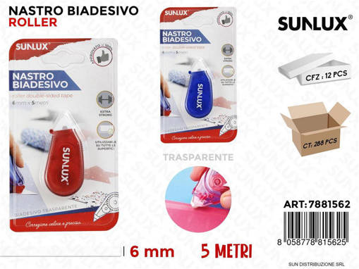 Sunlux - Nastro Biadv. Trasp. Roller 2Col. 6Mm*5Mt /Pz Da 12** 7881562