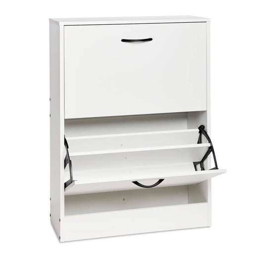 Mercury Scarpiera Bianca In Legno 2 Ripiani 60X24Xh.81 Cm  In Scatola Avana