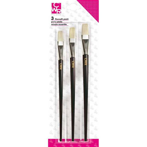CWR - Pennelli Piatti Manico Corto - Blister 3 Pz. (8-10-12) 03692