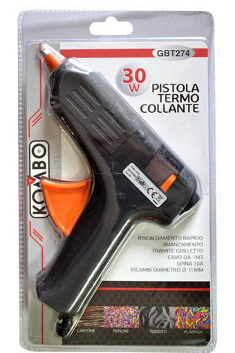 Kombo Pistola Termo Collante 30W 230V Ricambio 11Mm  Cavo Da 1Mt Spina Da 10A