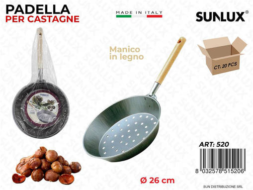 VIGOR PADELLA CASTAGNE M/LEGNO CM.26 520