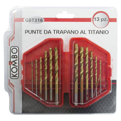 Kombo Punte Da Trapano Hss Rivestite In Titanio, Professionali,  13 Pz.