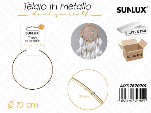 Telaio In Metallo Oro D.10Cm*2.8Mm /Pz Da 12**