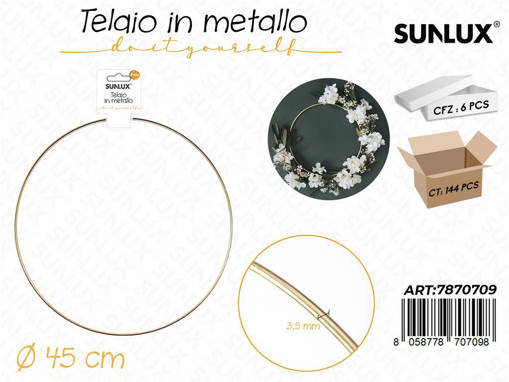 Telaio In Metallo Oro D.45Cm*3.5Mm /Pz Da 6**