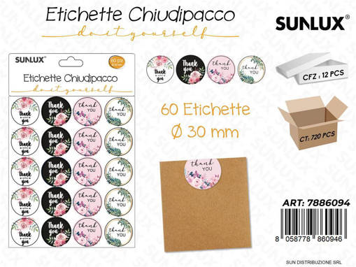 Etichette Chiudipacco D.30Mm 60Pcs Ass. /Pz Da 12**
