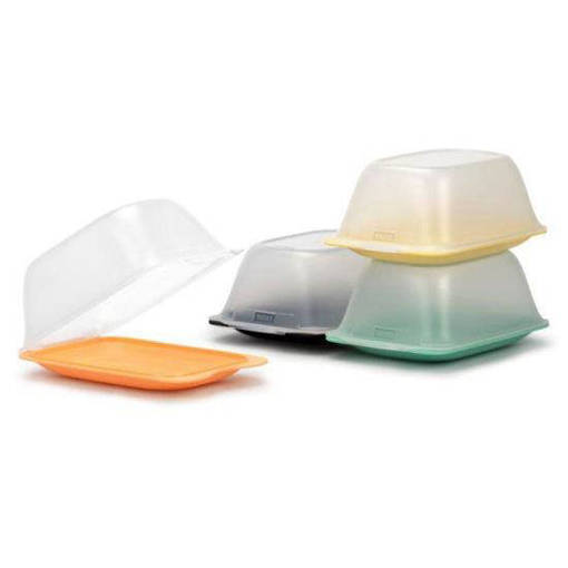 Tatay Porta Alimenti Fresh X Formaggio Menta, Pesca, Giallo Pastello E Nero Srp (Mix 4 Colori: 3 Pz. Per Colore, Corpo In Pp E Coperchio In Pp Random, Libero Da Bpa, Misure Prodotto: L 12 X P 18 X H 7,8 Cm- Misure Expo: L 25,2 X P 49,5 X H 19,5) Novita' L