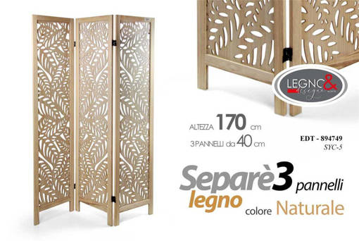 Legno&Disegno Separe 3Pan Foglie Nat 120*170 Syc-5