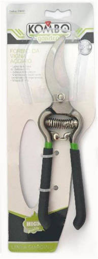 Kombo Forbici Vigna Con Gancio Di Sicurezza E Manico  Antiscivolo, Lame In Acciaio Al Carbonio #45, 8, 210Mm
