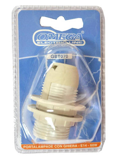 Omega Portalampada  E14  Con 2 Ghiere