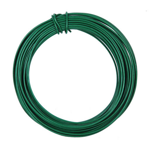 Kombo Fil Di Ferro Da Giardino Zincato Con Rivestimento In Pvc,  15Mt, Spessore Del Filo 1Mm, Spessore Del Filo Plst.  2Mm, Peso 135 Gr.