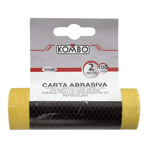 Kombo Carta Abrasiva A Grana Media: Finitura 100. 2Mt. Colore Beige.
