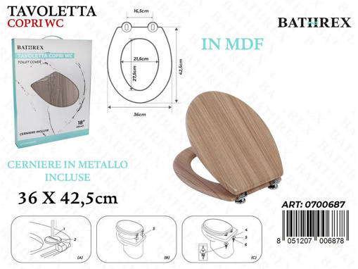 Bathrex Copriwater 18''Acero Cerniera In Alluminio