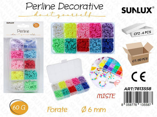 Sunlux Perline Forate Miste 60G D.6Mm /Pz Da 6**