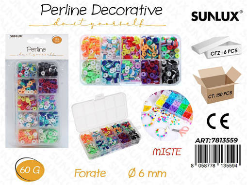 Sunlux Perline Forate Miste 60G D.6Mm /Pz Da 6**