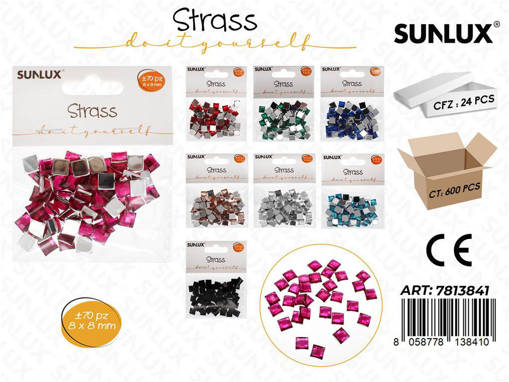 Sunlux Strass Col. Ass. 70Pcs 8*8Mm / Pz Da 24**