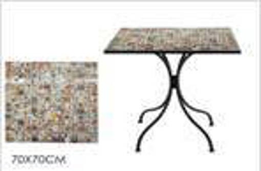 TAVOLO 70X70CM VETRO EFFETTO MOSAICO