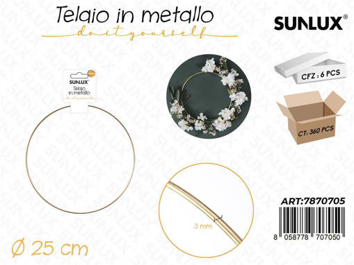 TELAIO IN METALLO ORO 25CM 3 MM 