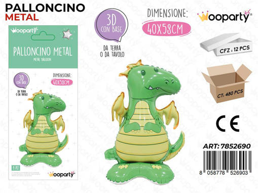 Wooparty  Palloncino Metal 3D 40*58Cm /Pz Da 12**