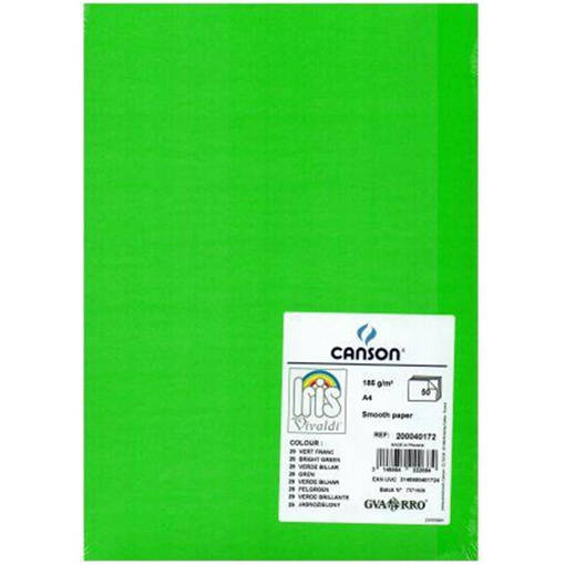 Canson - Foglio VIVALDI A4 185 g/m² 29 Verde brillante C200040172