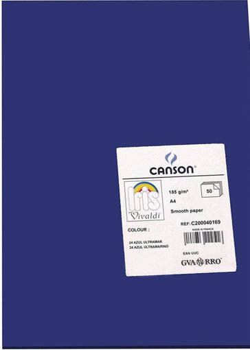 Canson - Foglio VIVALDI A4 185 g/m² 24 Oltremare C200040169
