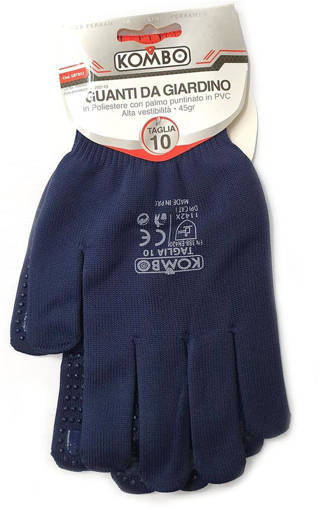 Kombo Guanti Da Giardino In Cotone Super Resistenti, Puntinati  Neri, Tg. 10, Protezione 1