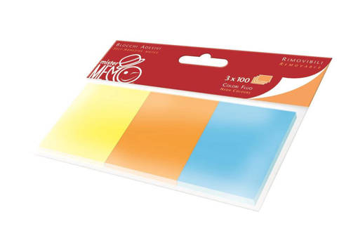 PIGNA - MISTER MEMO - 0224716 STICKERS COLORI FLUO ASSORTITI  F.TO 3,8X5 CM FF 100 X 3