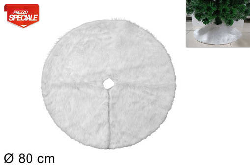 Tappeto Per Base Albero In Pelliccia Bianca 80 Cm