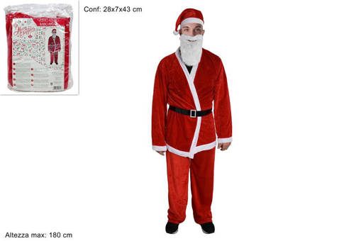 vestito babbo natale velluto adulto hy20010 (F 17.25)