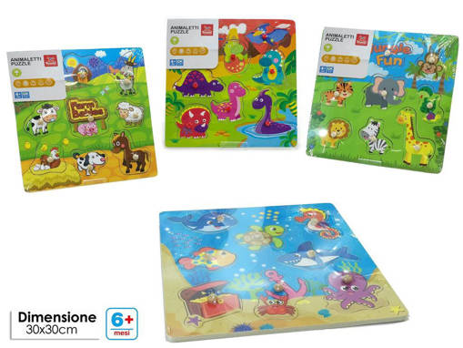 GT - Animals Puzzle 29X29 Cm 4 Ass 539768
