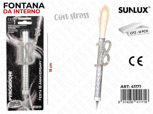 Wooparty Fontana Da Interno 18 C/ Strass 18Cm /Pz Da 12**