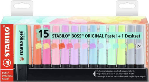 evidenziatore stabilo boss deskjet  pastel 15 pz   32816