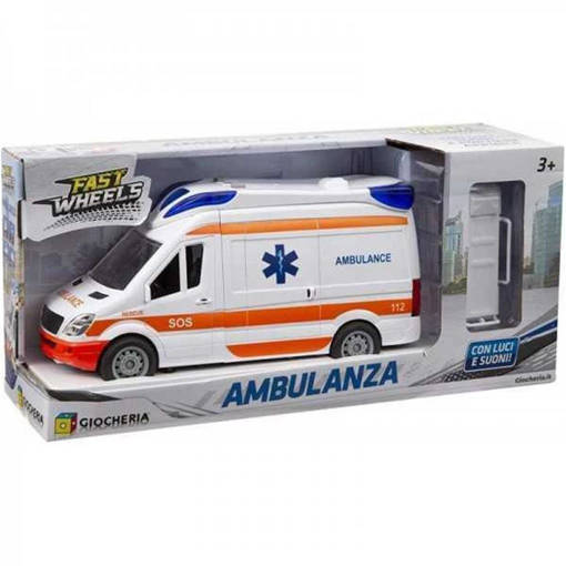Giocheria - FAST WHEELS - Ambulanza Luci e Suoni con Lettiga GGI190005