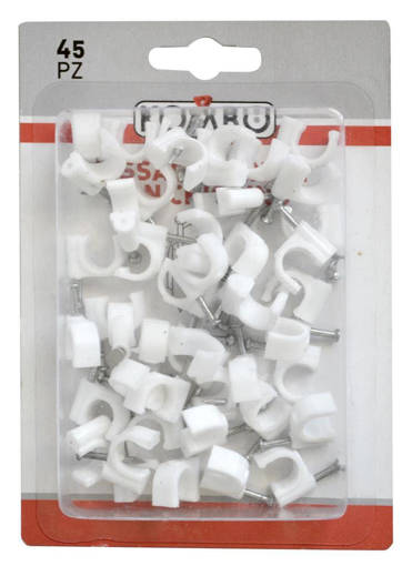 Kombo Set Da 45 Pezzi Fissacavi In Pe 8 Mm Con Chiodino