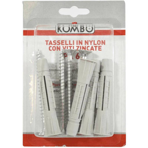 Kombo Set 4 Viti + 4 Tasselli In Nylon 10 X 60