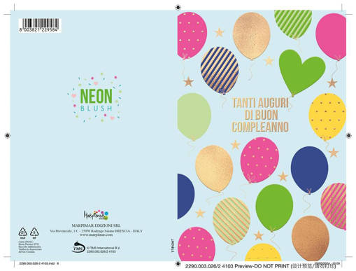Marpimar - Compleanno Luxury Fiori Palloni Foil Olografico TMSD07