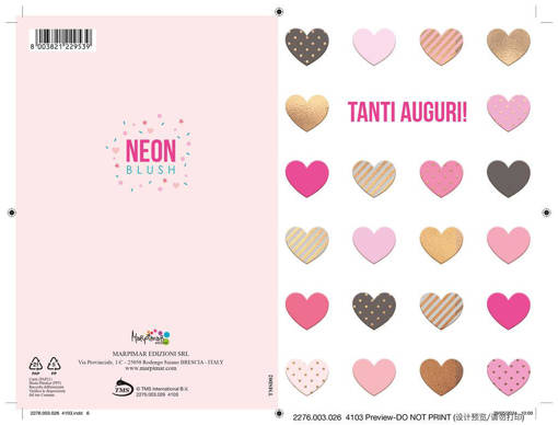 Marpimar - Tanti Auguri Luxury Cuori Foil Olografico TMSD02