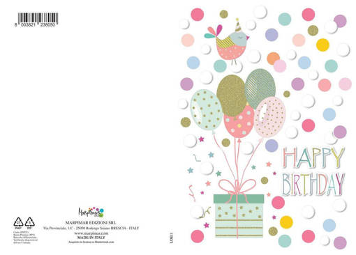 Marpimar - Compleanno Palloncili Foil Oro E Rilievo LOE11