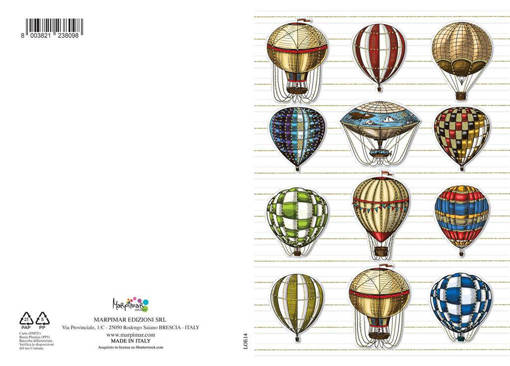 Marpimar - Compleanno Maschile Mongolfiere Foil Oro E Rilievo LOE14
