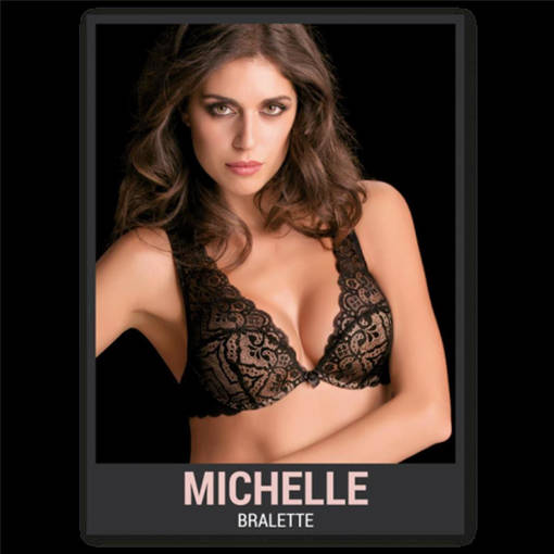 Love & Bra MICHELLE Reggiseno Balconcino in Pizzo, taglia 1, Naturale