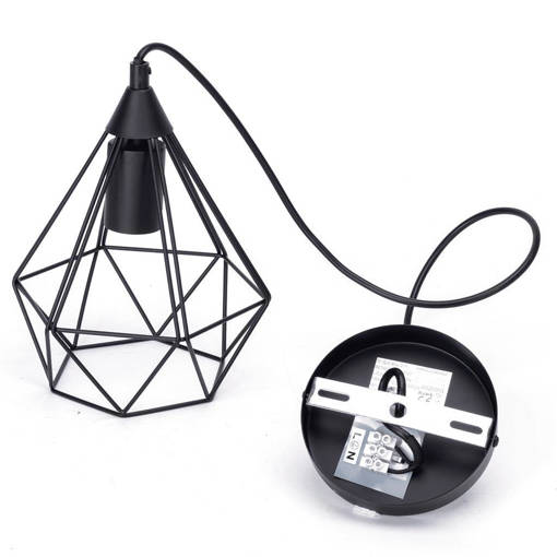 Aigostar Lampadario in ferro (lampadina esclusa) nero E27