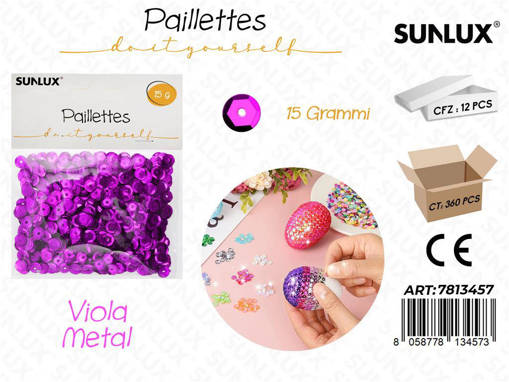 Sunlux Paillettes Viola Metal 15Gr / Pz Da 12**
