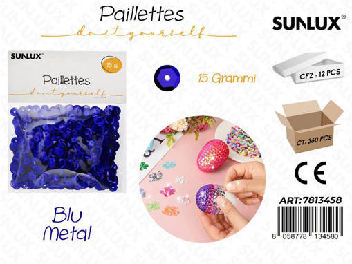 Sunlux Paillettes Blu Metal 15Gr / Pz Da 12**