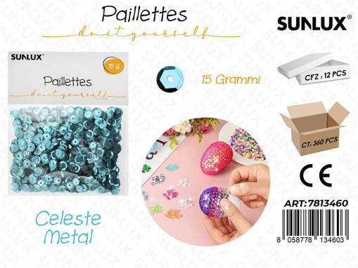 Sunlux Paillettes Celeste Metal 15Gr / Pz Da 12**