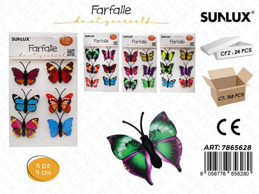 Dec. Farfalla Ass. 6Pcs 4Cm