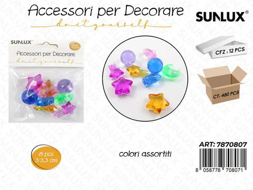 Sunlux Acc. Per Dec. Ass. 8Pcs 3-3.3Cm /Pz Da 12**
