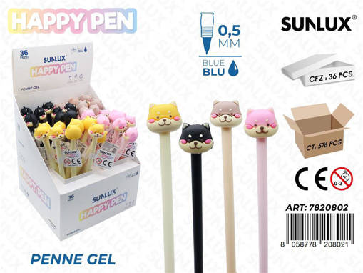 Sunlux - Sunlux Happy Pen Gel Ass. Blu 0.5Mm Cane 7820802