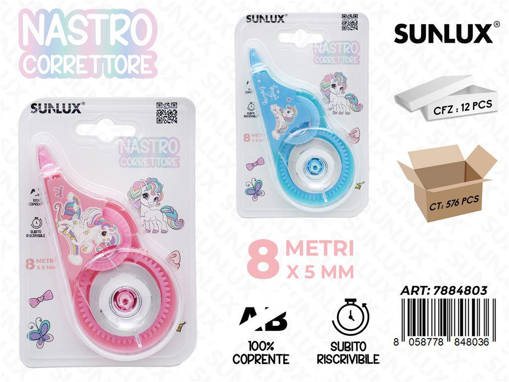 Sunlux - Sunlux Nastro Correttore Unicorno Ass. 8Mt*5Mm 7884803